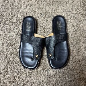 Coach and Four Black Leather Sandals
